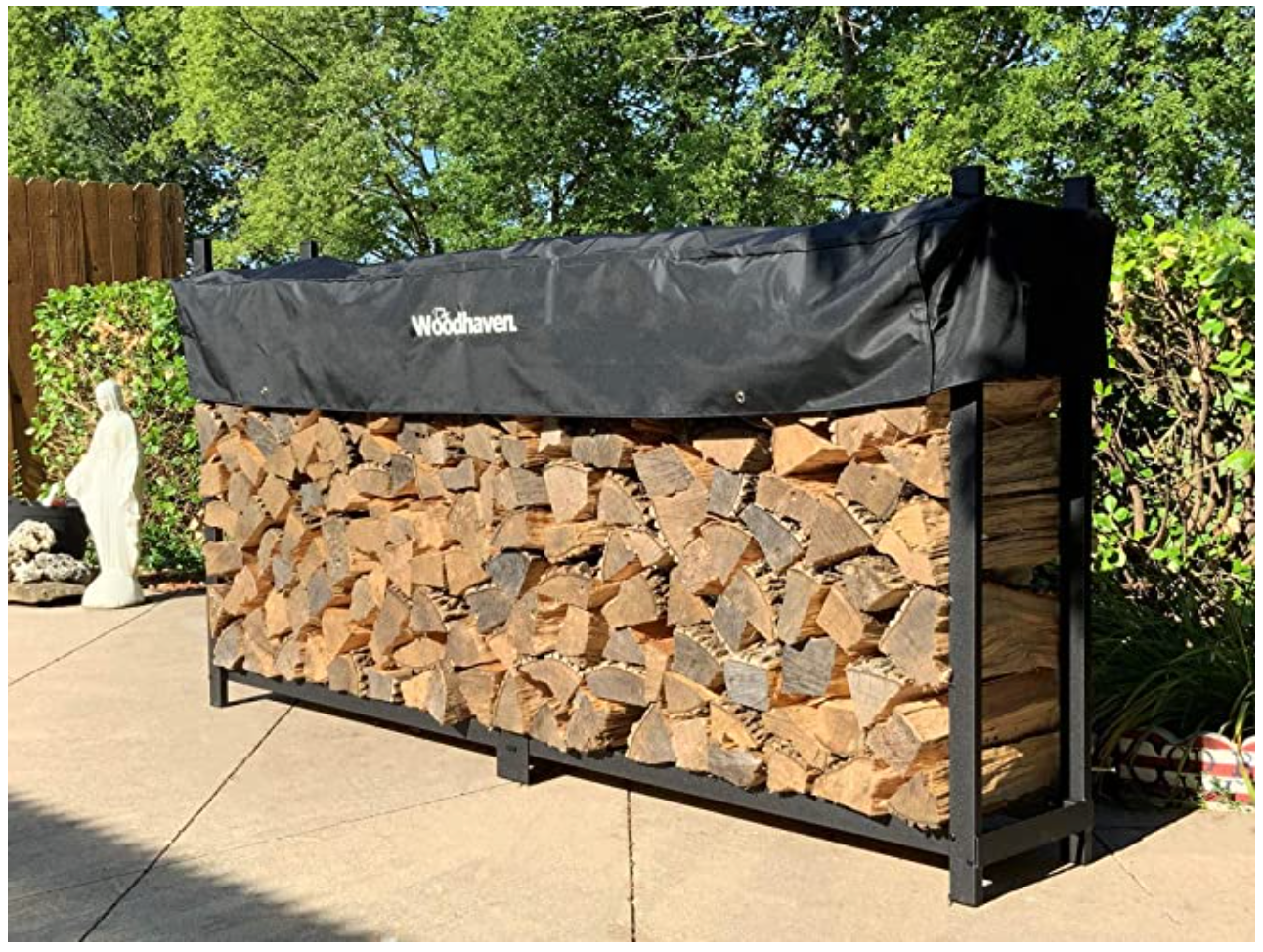 8 Ft Firewood Log Rack with Cover